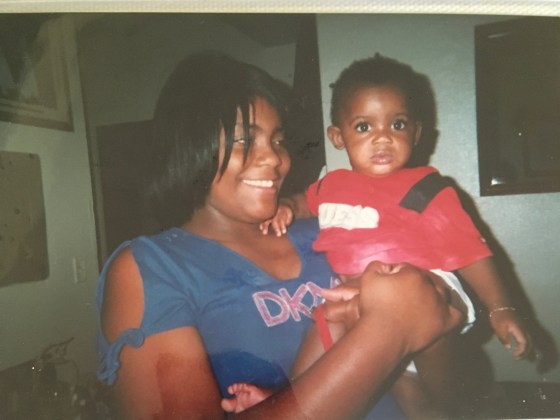 Jabari Gibbs and his mother