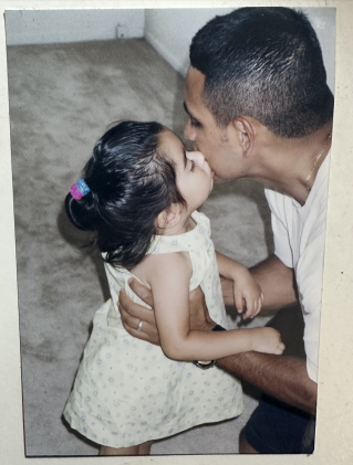 Victoria Valenzuela and her father.